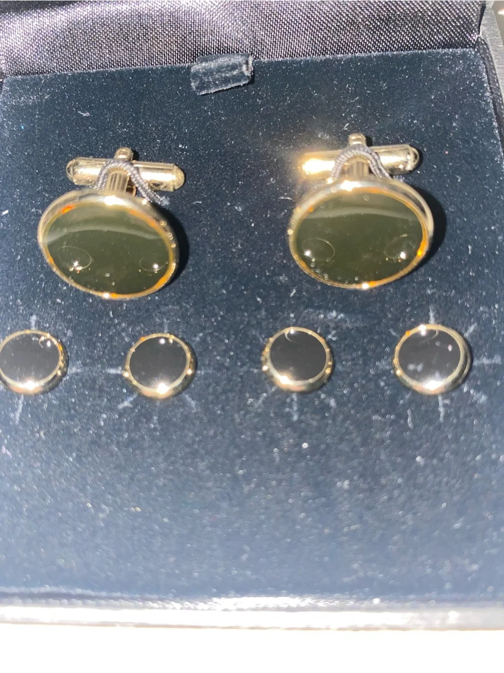 Jonathan Wachtel Men's Gold & Black Cufflink and Stud Set